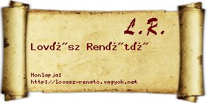 Lovász Renátó névjegykártya